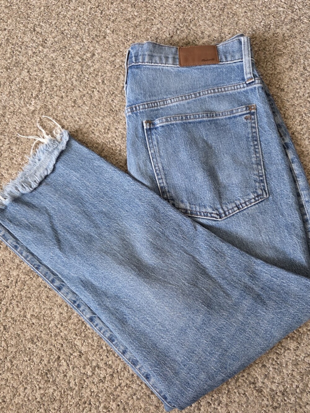 Madewell The Perfect Vintage Crop Jean Womens Sz 31 (35x27) Straight Leg Cut Off